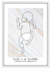 Load image into Gallery viewer, Line Art- White Frame - Beige Marble 
